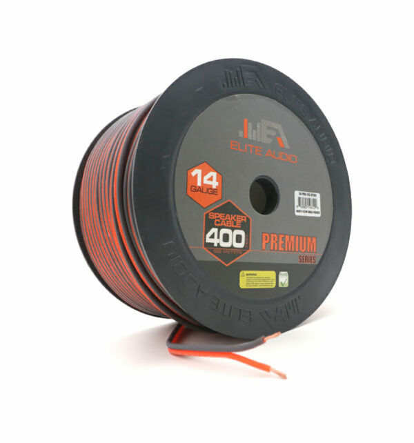 Elite Audio EA-PRM14G-SPWR 14 Gauge CCA Speaker Wire – 400ft | Premium Car Audio Power Cable for Subwoofers & Amplifiers