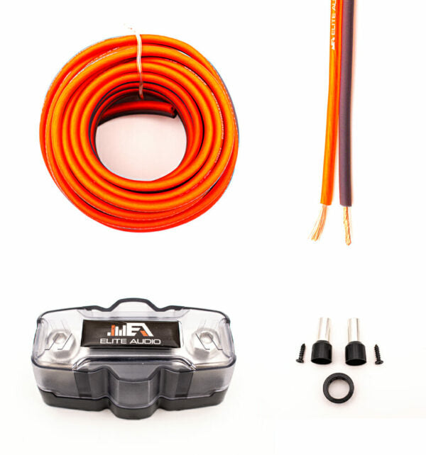 Elite Audio EA-PRMK0 0 Gauge Amp Wiring Kit – Premium CCA Complete Installation Kit for Car Amplifiers