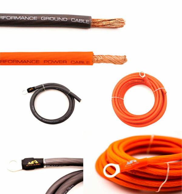 Elite Audio EA-PRMK0 0 Gauge Amp Wiring Kit – Premium CCA Complete Installation Kit for Car Amplifiers
