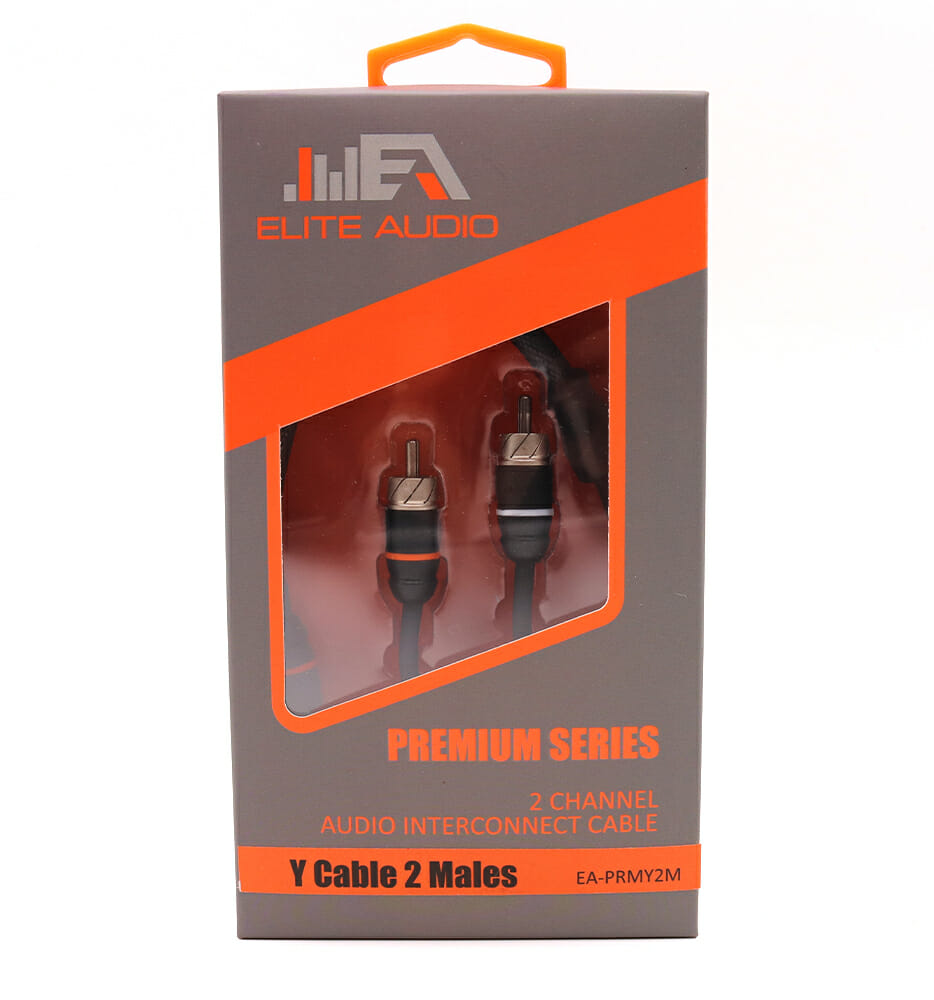 Elite Audio EA-PRMY2M RCA Y-Adapter Cable | 2 Male to 1 Female | 100% OFC Copper | Premium Audio Splitter