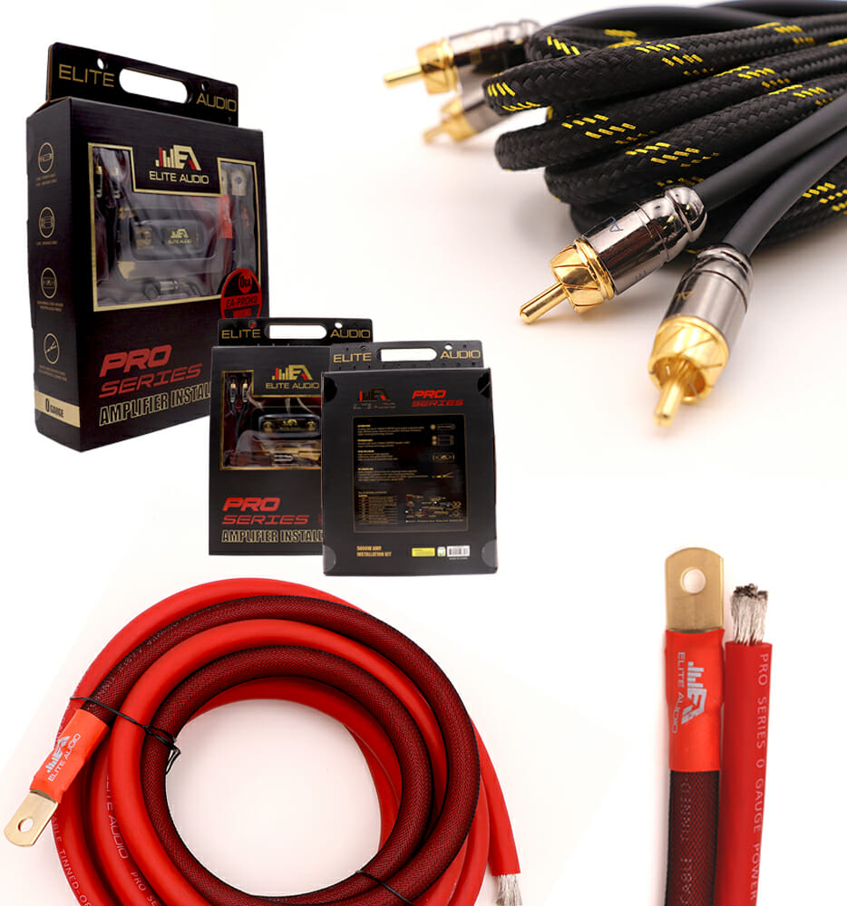 Elite Audio EA-PROK0 Pro Series 100% OFC Copper 0 Gauge Amp Kit | True Gauge Complete Amp Wiring Kit | Elite Audio