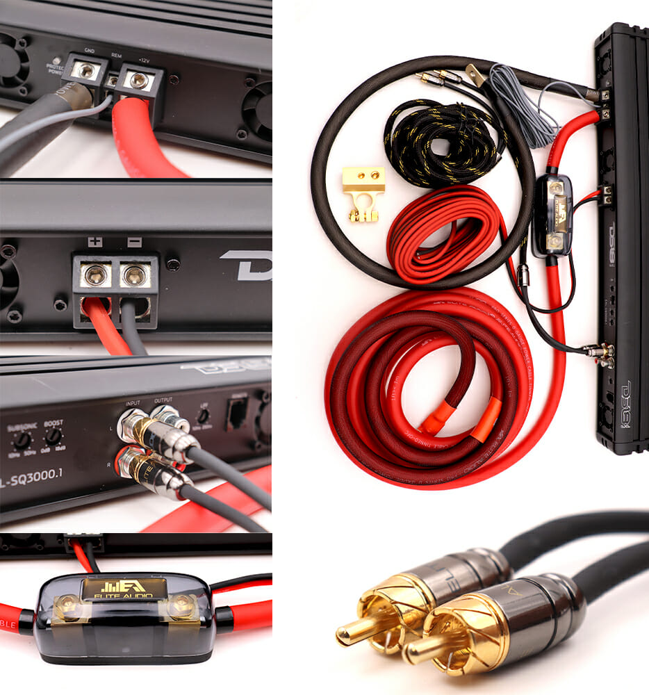 Elite Audio EA-PROK0 Pro Series 100% OFC Copper 0 Gauge Amp Kit | True Gauge Complete Amp Wiring Kit | Elite Audio