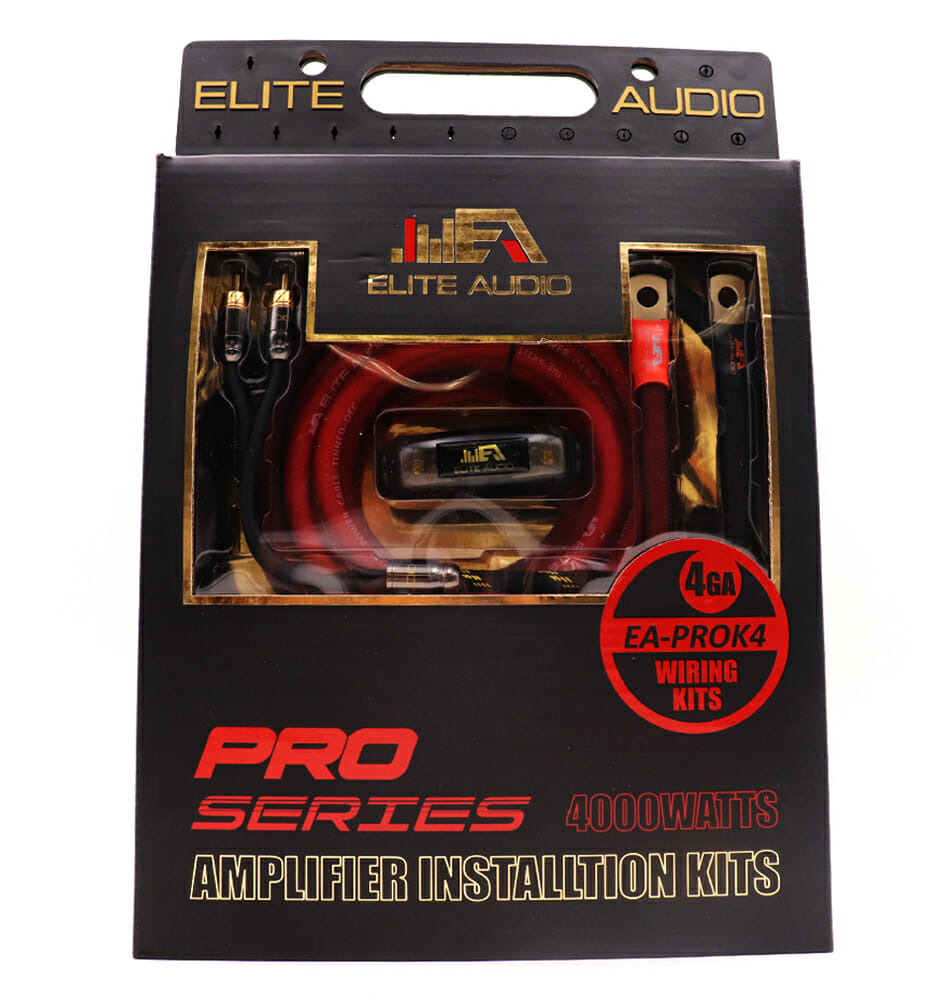 Elite Audio EA-PROK4 4 Gauge Amp Kit Pro Series 100% OFC Copper True Gauge Complete Amplifier Wiring Kit