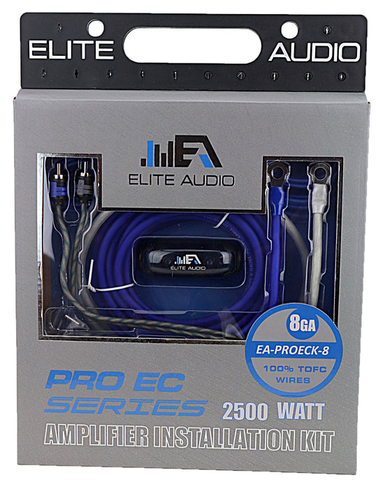 Elite Audio EA-PROK8-EC Pro EC All Copper 8ga Amp Install Kit