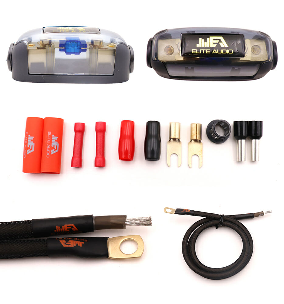 Elite Audio EA-PROK8 8 Gauge Amp Kit Pro Series 100% OFC Copper True Gauge Complete Amplifier Wiring Kit