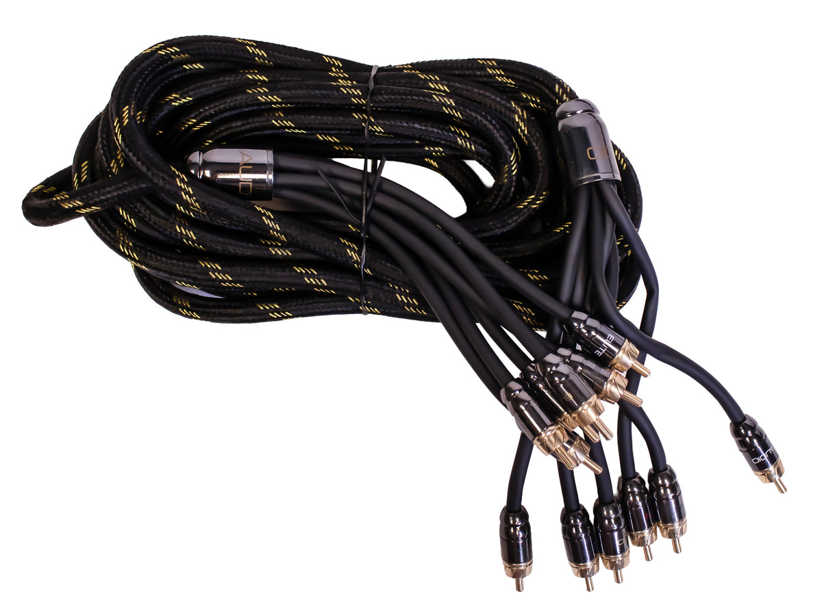 Elite Audio PROK4-5CH FS 5-Channel Car Audio Wiring Kit – Full Gauge Tinned Copper OFC 4 Gauge Power, 6-Channel PRO RCA, Speaker Wire & ANL Fuse