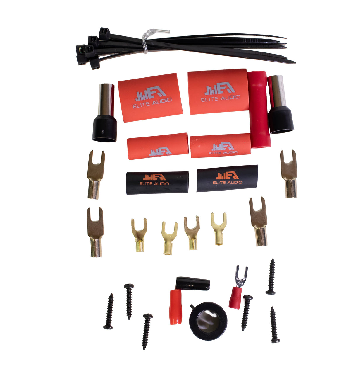 Elite Audio PROK4-DUAL FS Dual Amplifier Car Audio Wiring Kit – Full Gauge Tinned Copper OFC, 4 Gauge & 8 Gauge Power, PRO RCA, Distribution Blocks