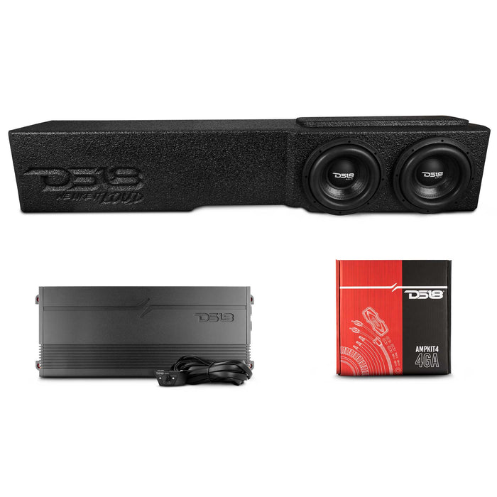 DS18 Loaded 2 x 8" Subwoofer Enclosure for Chevy/GMC Crew Cabs (2007-2024) and Ford F-150/Super Duty Crew Cabs (2009-2024)