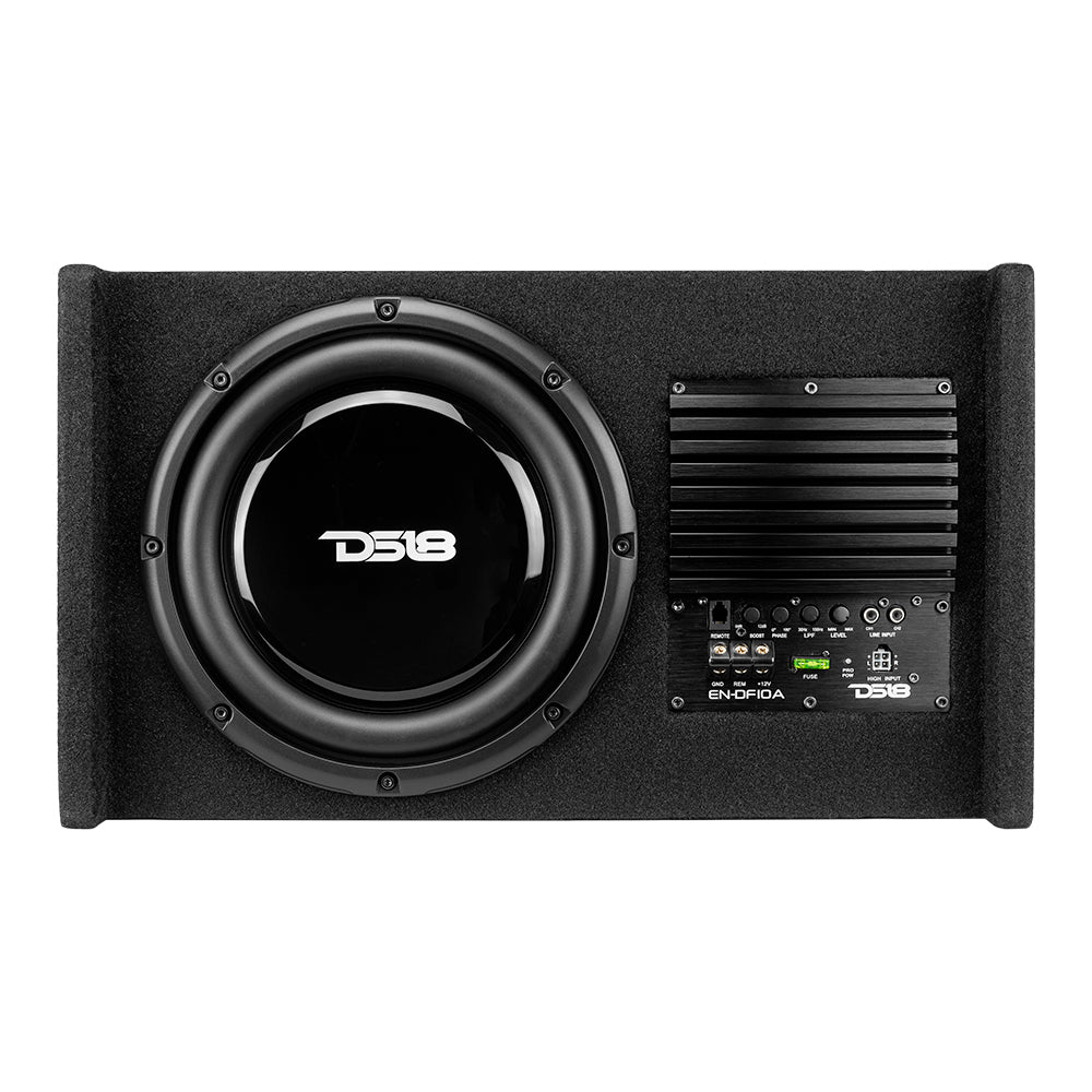 DS18 DS-EN-DF10A 10 Inch Amplified Shallow Down Fire Subwoofer Enclosure DS18