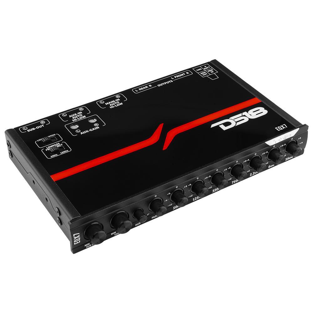 DS18 DS-EQX7 High Volt 7-Band Equalizer W/ High Level Input and Auto Turn On DS18