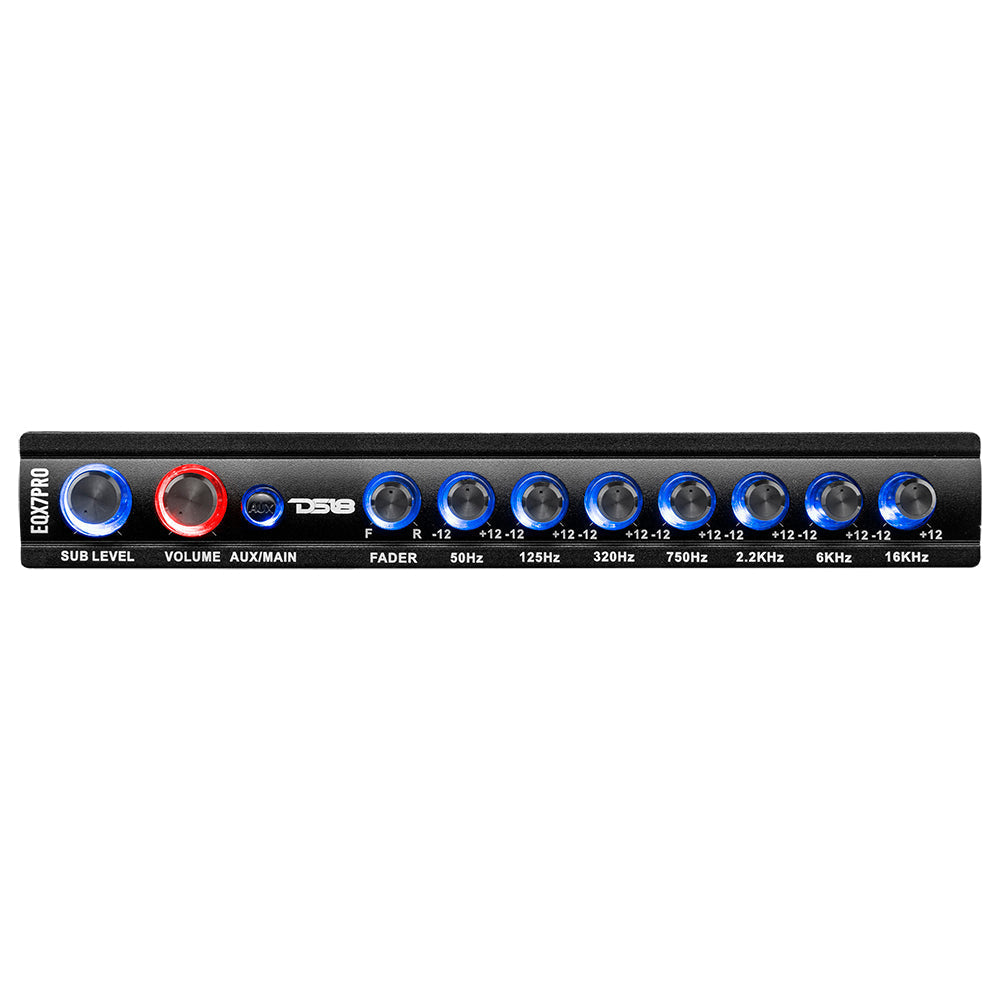 DS18 DS-EQX7PRO High Volt 7-Band Equalizer with High Level Input, Auto Turn On And High Volt Led Indicator DS18