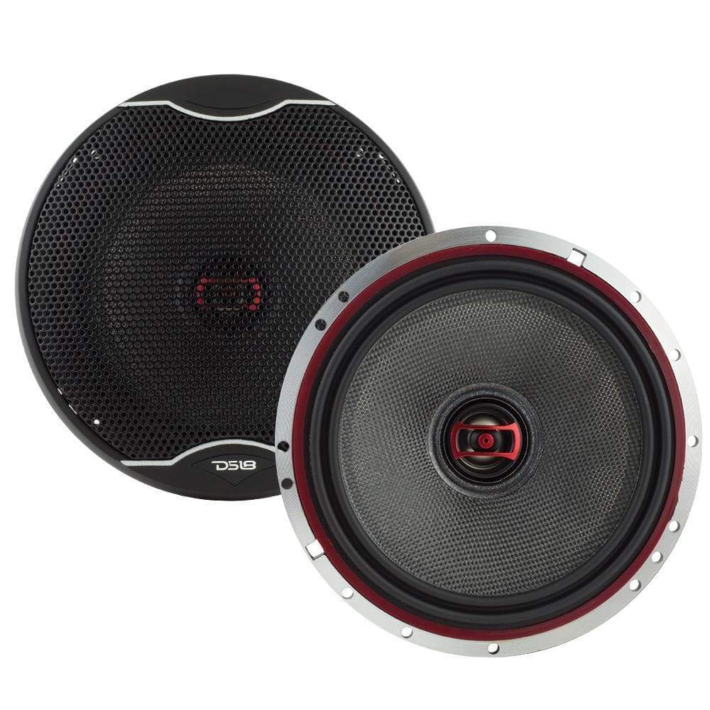 DS18 DS-EXL-SQ6.5 EXL 6.5 Inch 2-Way Coaxial Speaker W/ Fiber Glass Cone 400 Watts 3-Ohm DS18