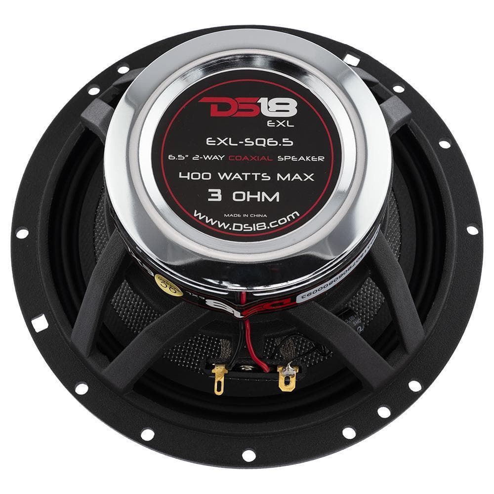 DS18 DS-EXL-SQ6.5 EXL 6.5 Inch 2-Way Coaxial Speaker W/ Fiber Glass Cone 400 Watts 3-Ohm DS18