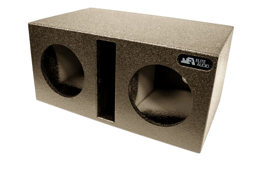 Elite Audio Enclosures | Universal Dual 8" Ported - Premium USA Made Subwoofer Box with Bed Liner Spray Finish