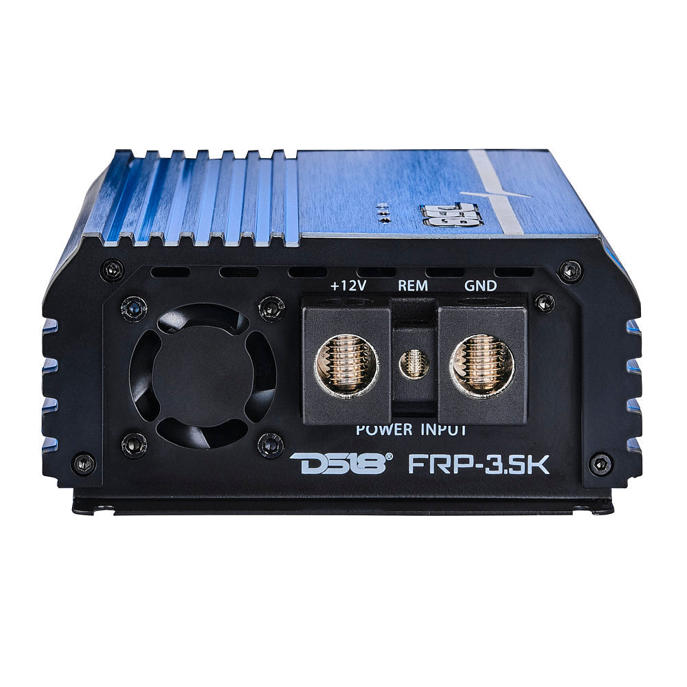 DS18 FRP Compact Full-Range Class D 1-Channel Amplifier 3,500 Watts Rms @ 1-Ohm Blue