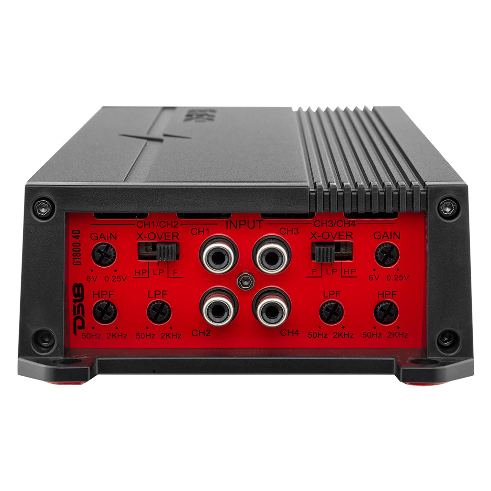 DS18 GEN-X 4-Channel Full-Range Amp – Class D, 150W RMS per Channel, 4-Ohm