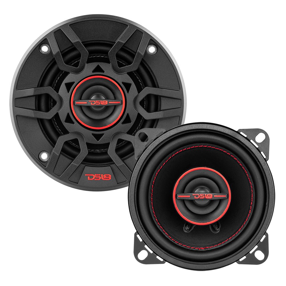 DS18 G4XI GEN-X 4" 2-Way Coaxial Speakers - 40W RMS, 120W Max, 4-Ohm with Grills (Pair) DS18