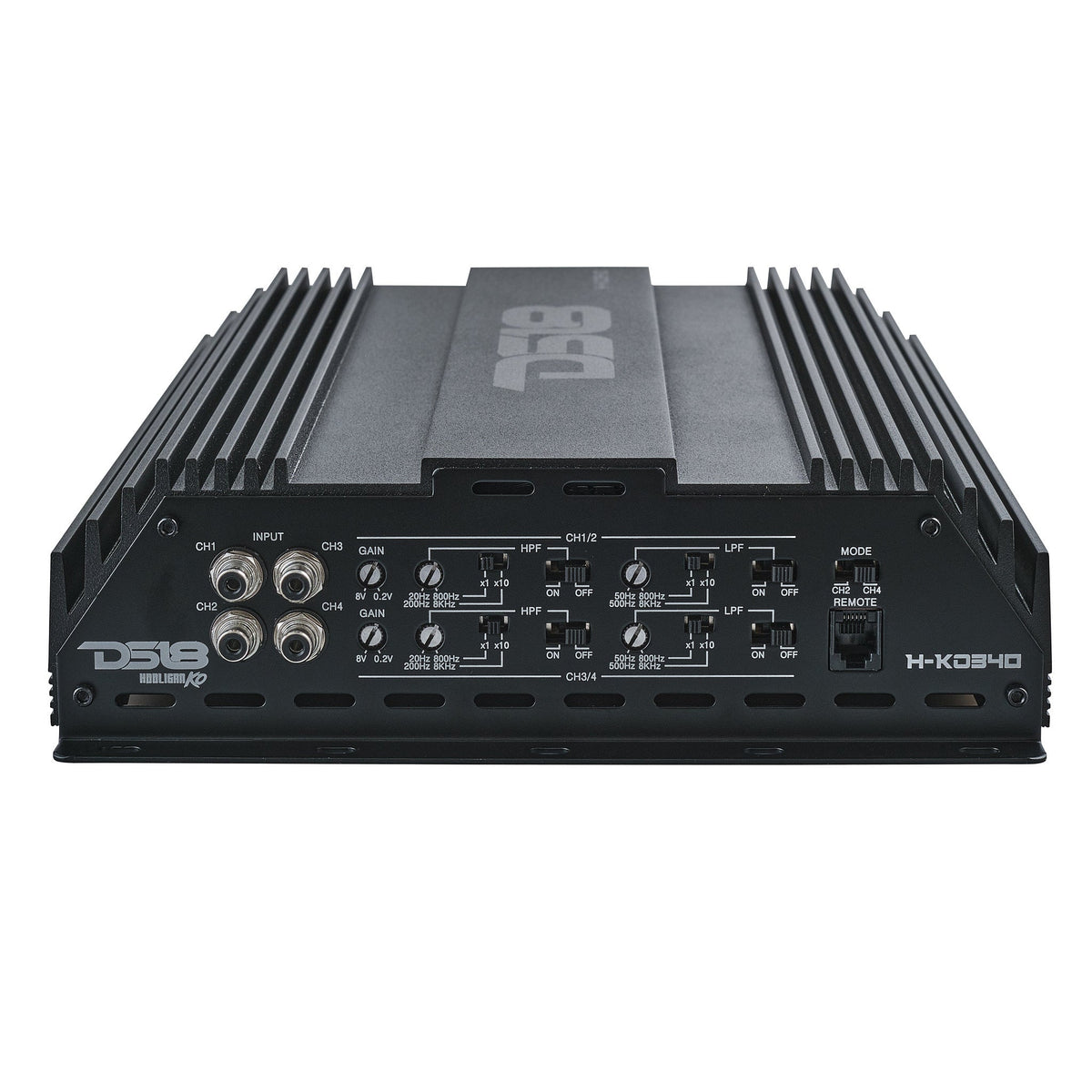 DS18 H-KO340 HOOLIGAN KO 4-Channel Class D Full-Range Amplifier - 4 x 300W RMS at 4 Ohms DS18
