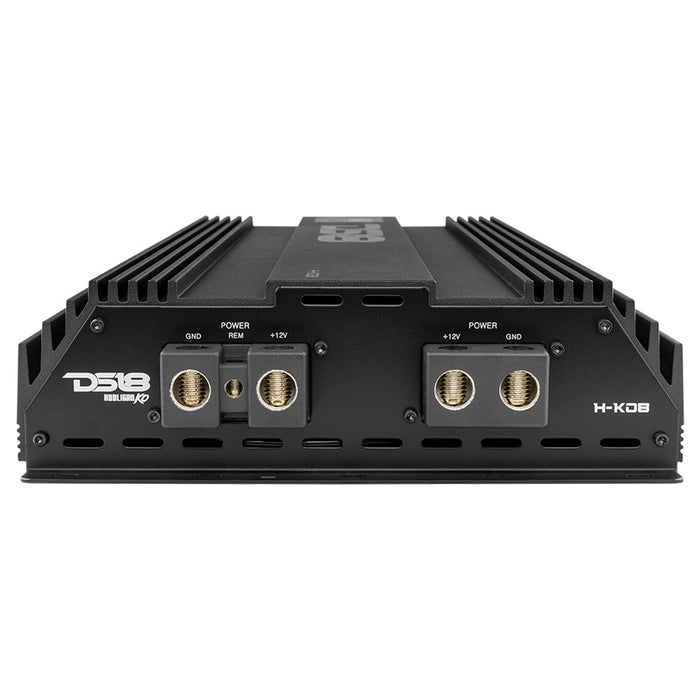 DS18 H-KO8 HOOLIGAN SPL 1-Channel Monoblock Car Amplifier, Voltmeter, Clip Indicator 8000 Watts Rms 1-Ohm Made In Korea