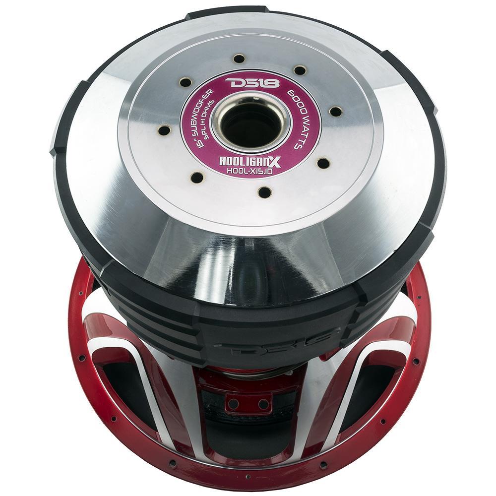 DS18 HOOL-X15.1DSPL HOOLIGAN X Black Frame High Excursion 15 Inch Subwoofer 4000 Watts RMS 4 Inch DVC 2-Ohm DS18