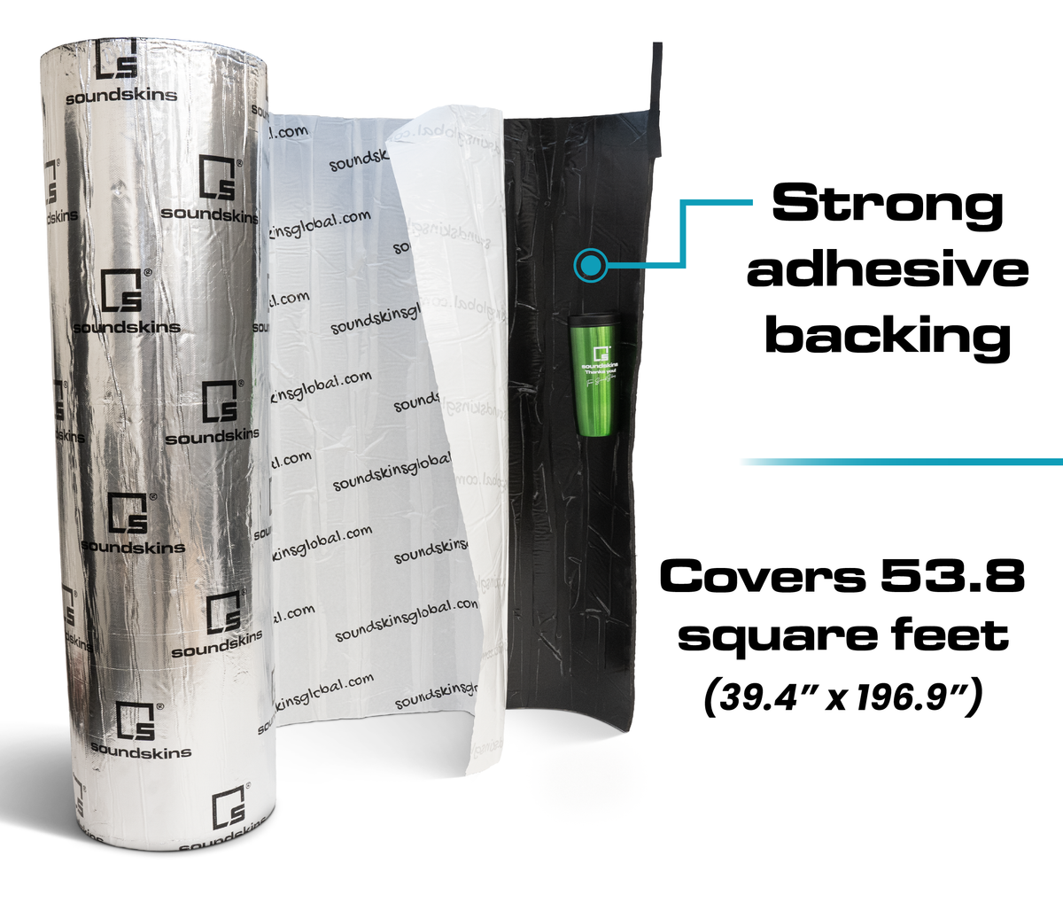 SoundSkins | Heat Shield Thermal Insulation and Sound Deadening Kit | SSK-HTSHLD | Engine & Firewall, Dual Layer Insulated Mat, 54 sq ft