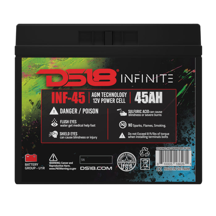 DS18 DS-INF-45 INFINITE 45 AH AGM Power Cell 12 Volt Battery