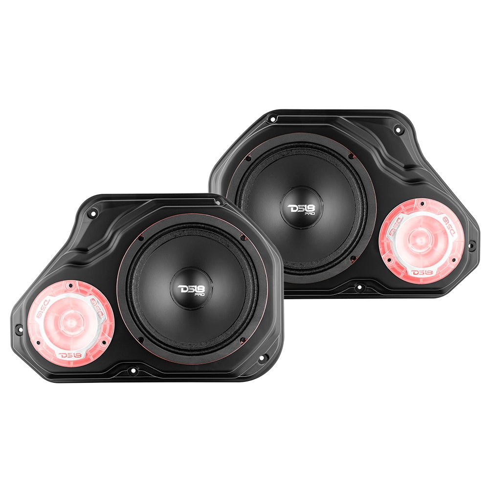 DS18 JL-FD-LRV2 Jeep JL/JLU/JT Front Door Speaker Panels - 6.5" + 3.8" Tweeter, Short Armrest (Pair) DS18