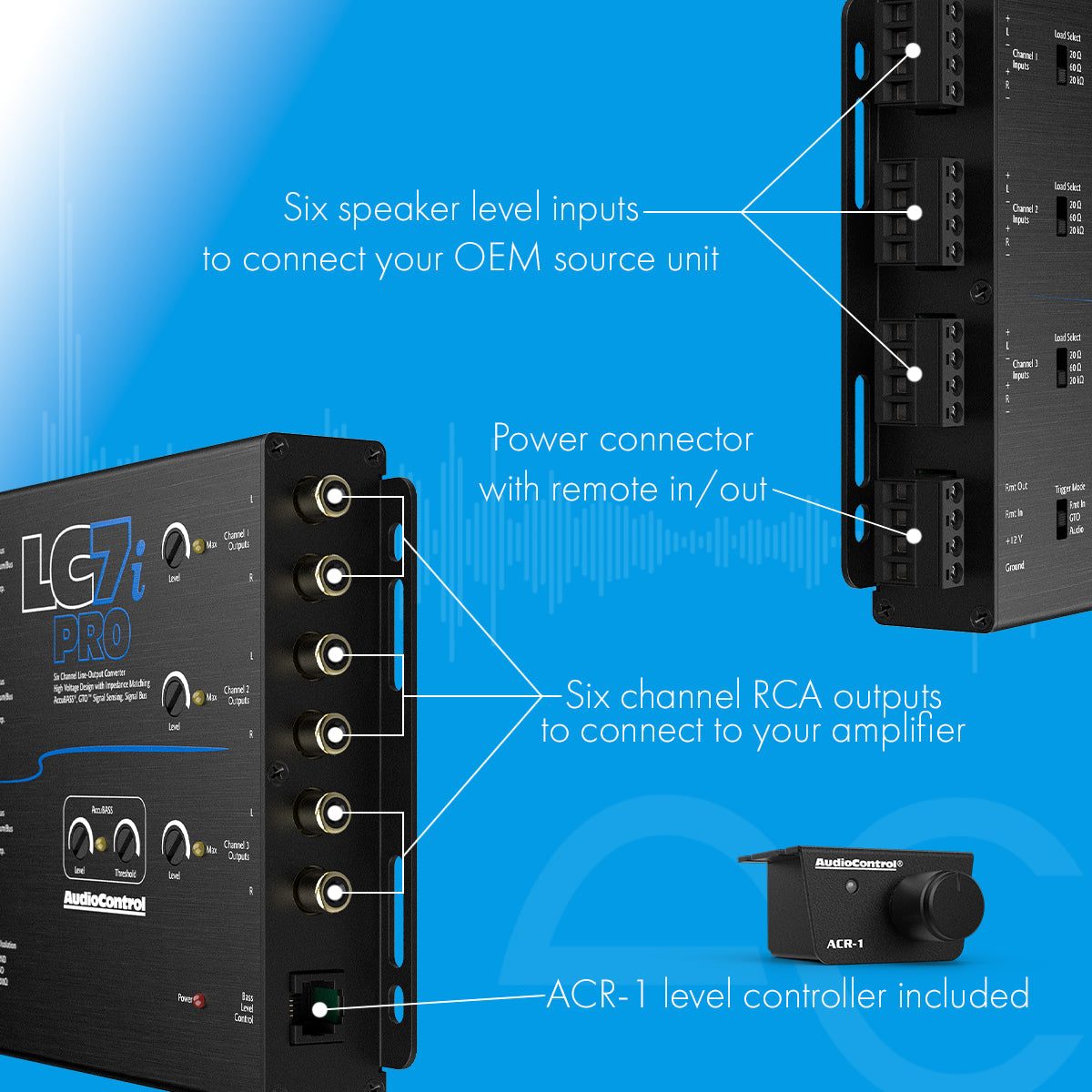 AudioControl LC7i PRO Six-Channel Line Output Converter with Accubass