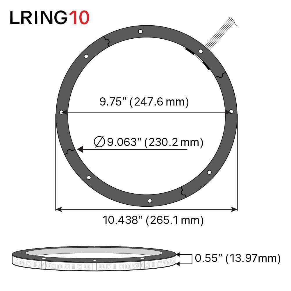 DS18 DS-LRING10 Vision 10 Inch RGB LED Ring for Speaker and Subwoofers DS18