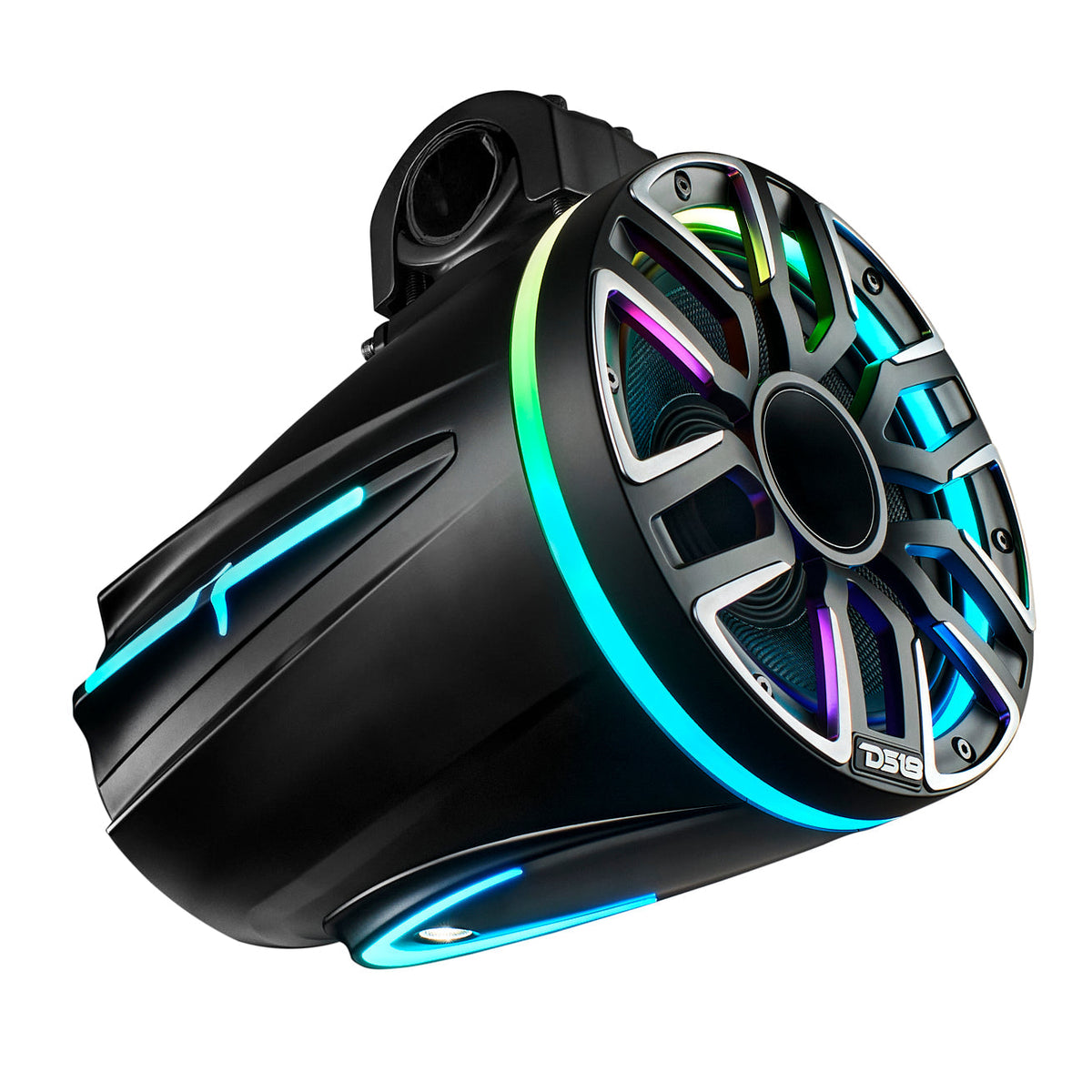 DS18 NVY-M8DTP/BK 8” Marine Tower Speaker – Kevlar Cone, Neodymium Magnet, LED Lights | 200W RMS 4-Ohm