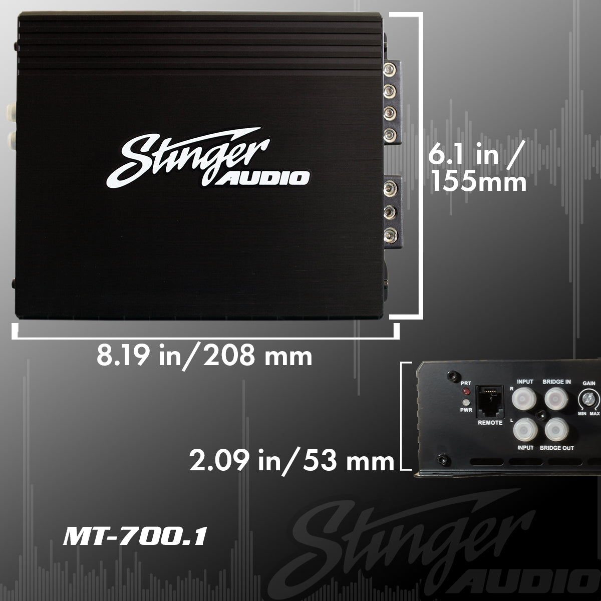 Stinger Audio MT-700.1 700 Watt (RMS) Class D Monoblock Car Audio Amplifier