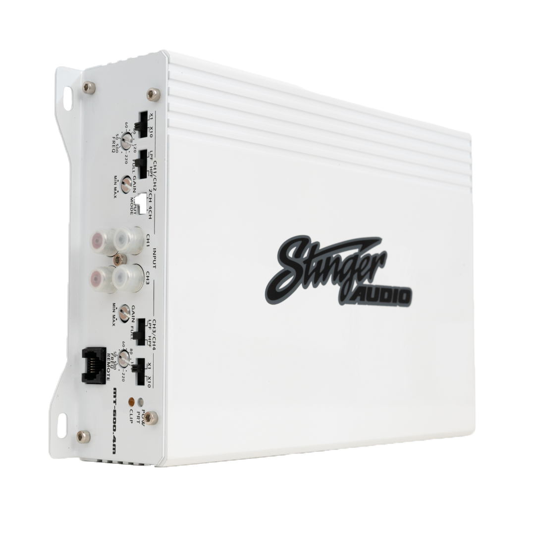 Stinger Audio MT-600.4M 4-Channel Class D Marine Amplifier - 1000W RMS, 250W x 4 at 2 Ohms