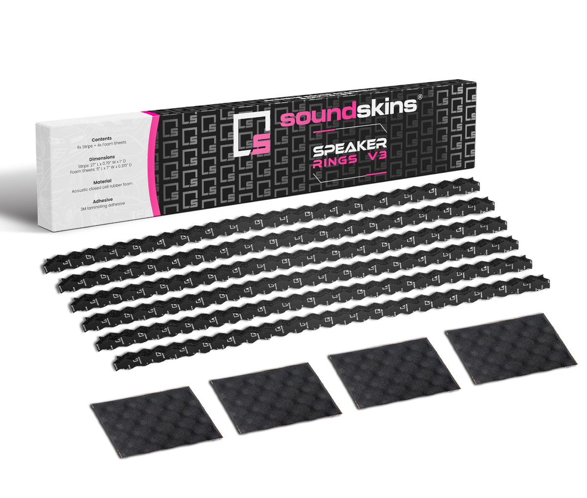 SoundSkins | Rings V3 Sound Deadening Speaker Kit | SSK-RINGV3 | 4 x 1" High Rebound