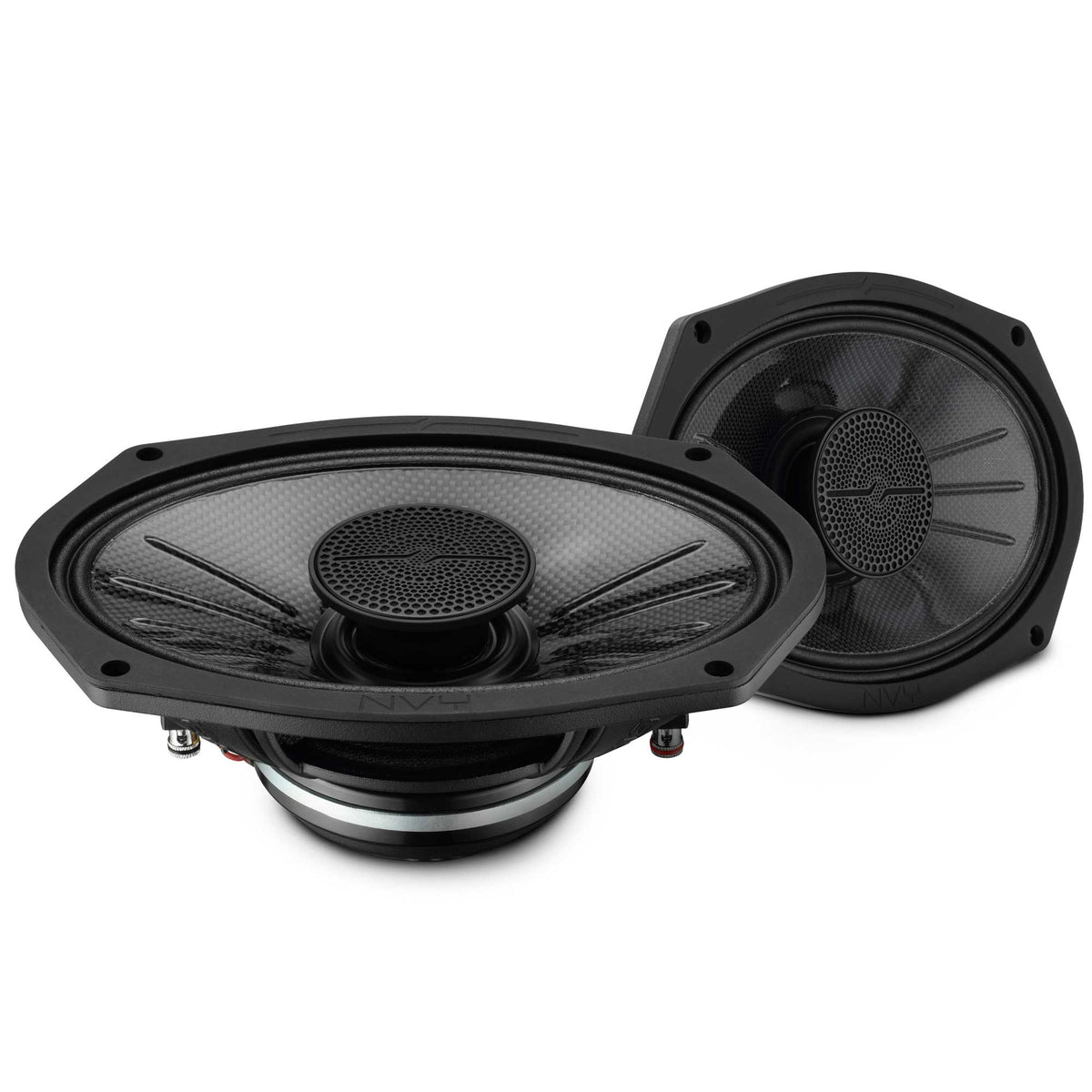 DS18 NVY-69HDCFSL-N2 6x9” Slim Hybrid Loudspeakers with Compression Driver & Carbon Fiber Cone | 250W RMS 2-Ohm High Output Speakers