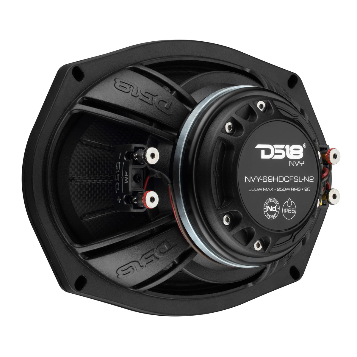 DS18 NVY-69HDCFSL-N2 6x9” Slim Hybrid Loudspeakers with Compression Driver & Carbon Fiber Cone | 250W RMS 2-Ohm High Output Speakers