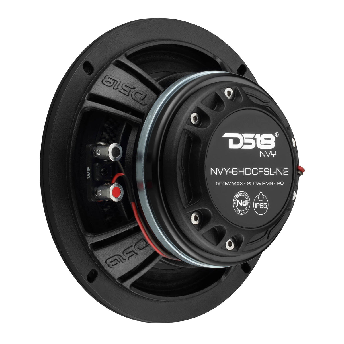 DS18 NVY-6HDCFSL-N2 6.5” Slim Hybrid Loudspeaker with Compression Driver – 250W RMS, 2 Ohm, Carbon Fiber Cone, Neodymium Magnet