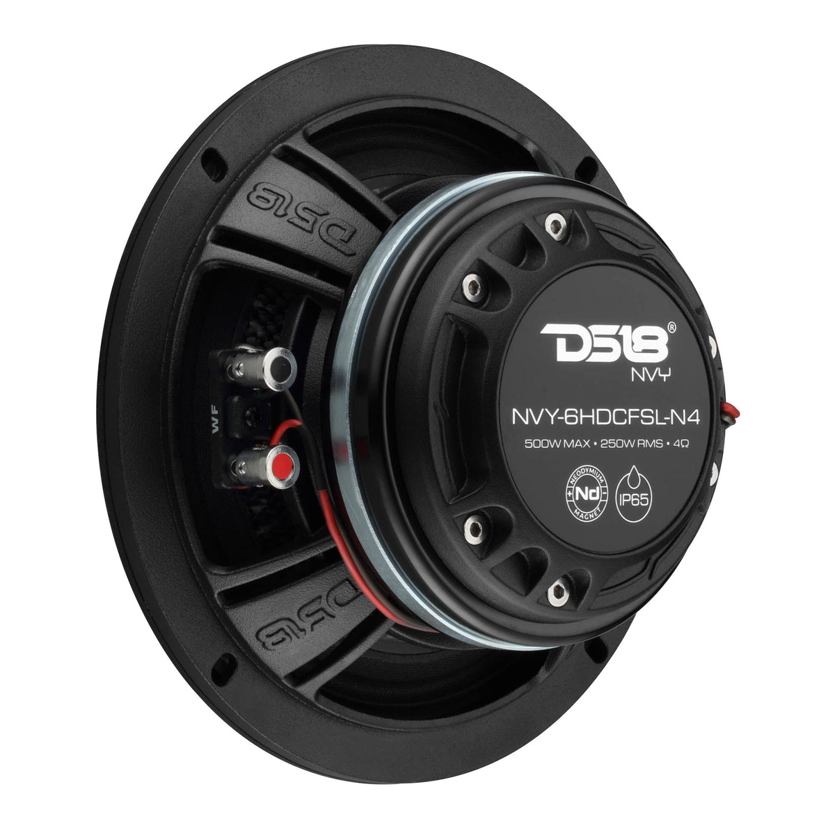 DS18 NVY-6HDCFSL-N4 6.5” Slim Hybrid Loudspeakers with Compression Driver – 250W RMS, 4 Ohm, Carbon Fiber Cone, Neodymium Magnet