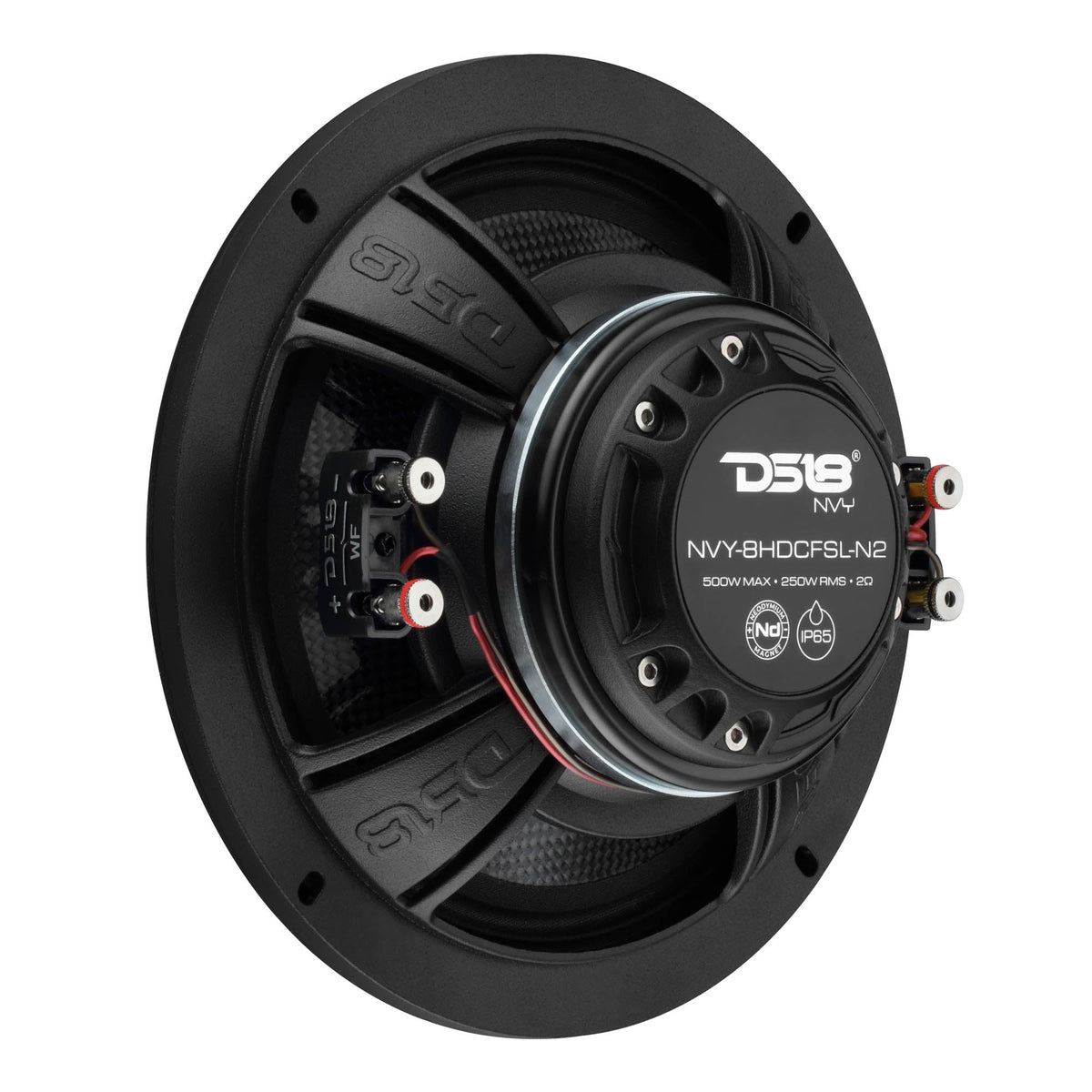 DS18 NVY-8HDCFSL-N2 8” Slim Hybrid Loudspeakers 250W RMS 2 Ohm – Compression Driver, Carbon Fiber Cone, Neodymium Magnet