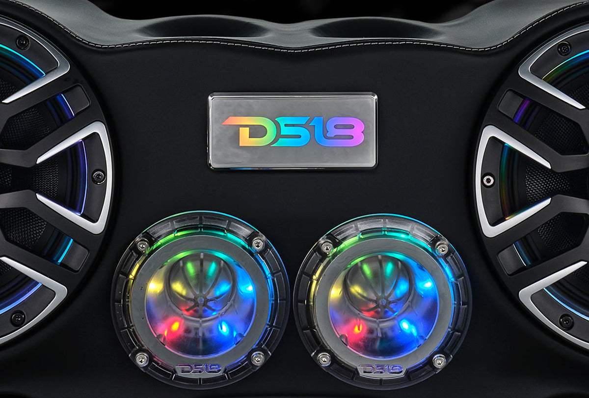 DS18 NVY-JKSBARLD Jeep JK/JKU Loaded Sound Bar with 4x 8” Speakers, Bullet Tweeters, Drivers & LED Lights