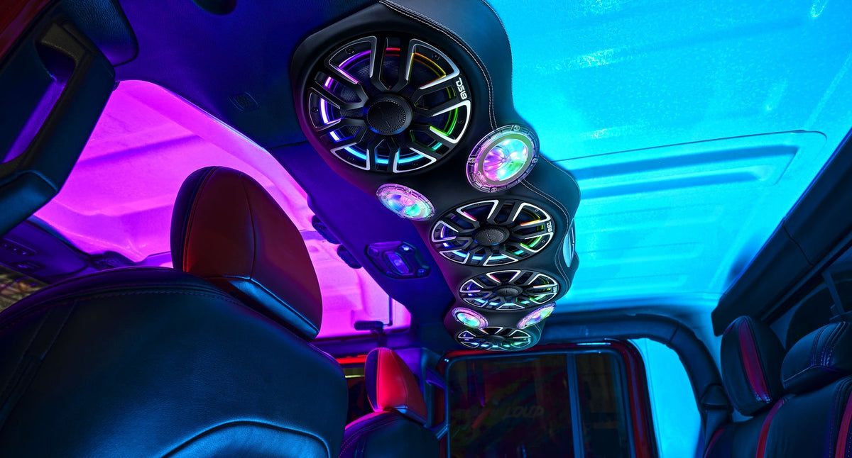 DS18 NVY-JLSBARLD Jeep JL/JLU/JT Loaded Sound Bar – 4x 8” NVY-M8 Speakers, 4x PRO Tweeters & LED Lights