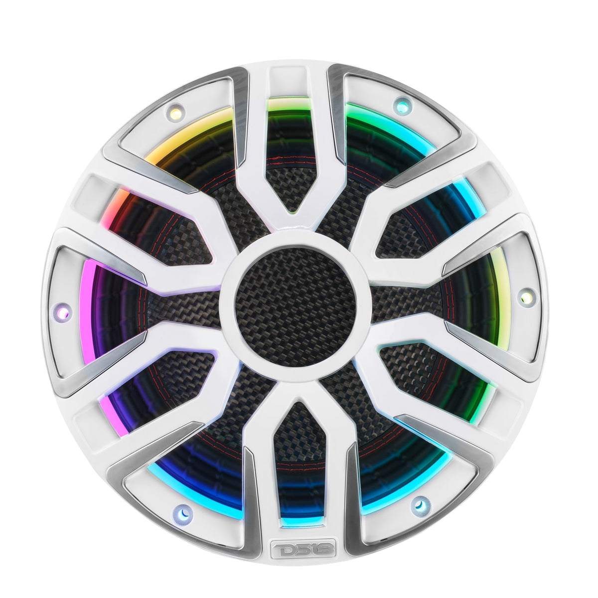 DS18 NVY-M10SUB/WH 10” Marine & Powersports Subwoofer with Carbon Fiber Cone and Neodymium Magnet – 600W RMS, 4-Ohm