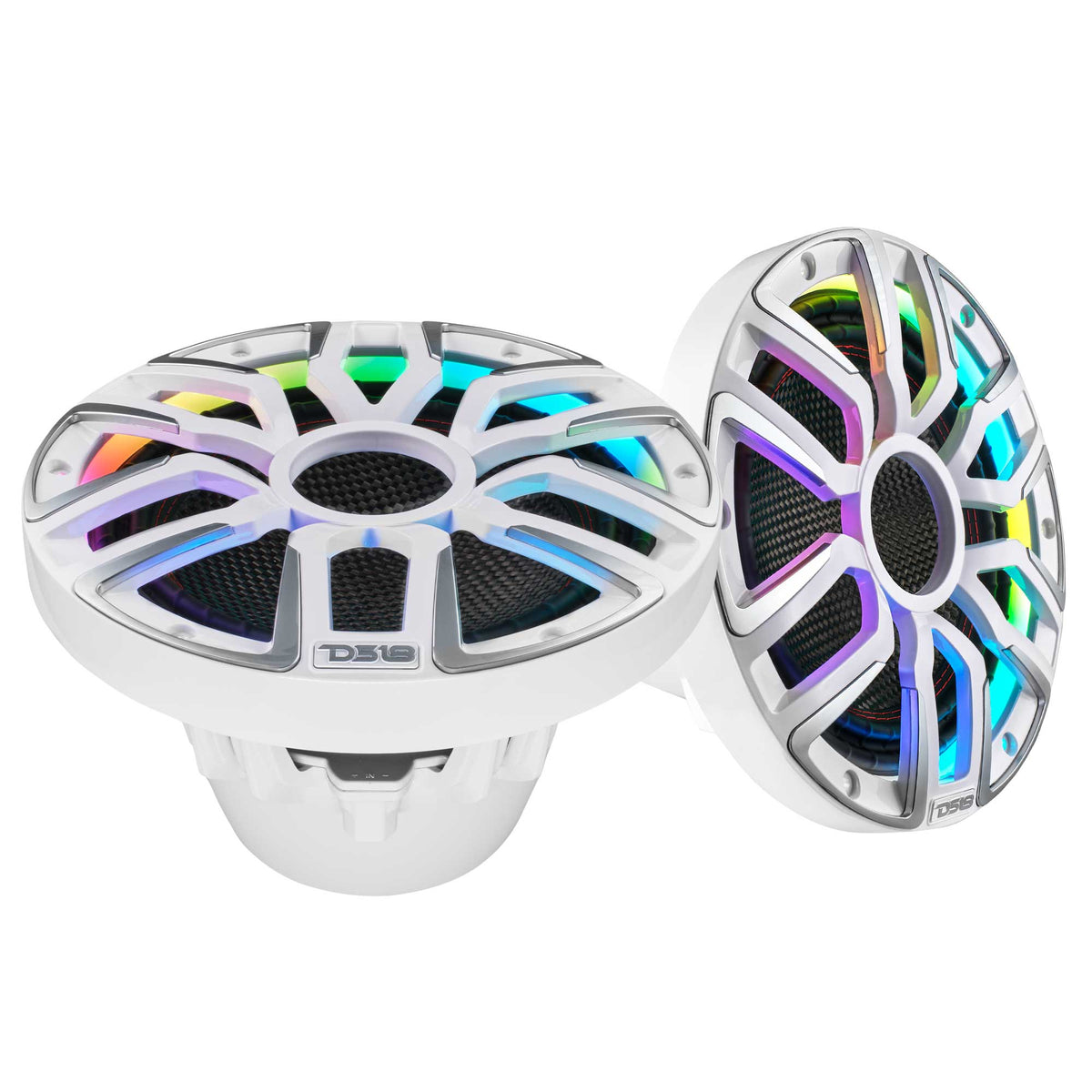 DS18 NVY-M10SUB/WH 10” Marine & Powersports Subwoofer with Carbon Fiber Cone and Neodymium Magnet – 600W RMS, 4-Ohm