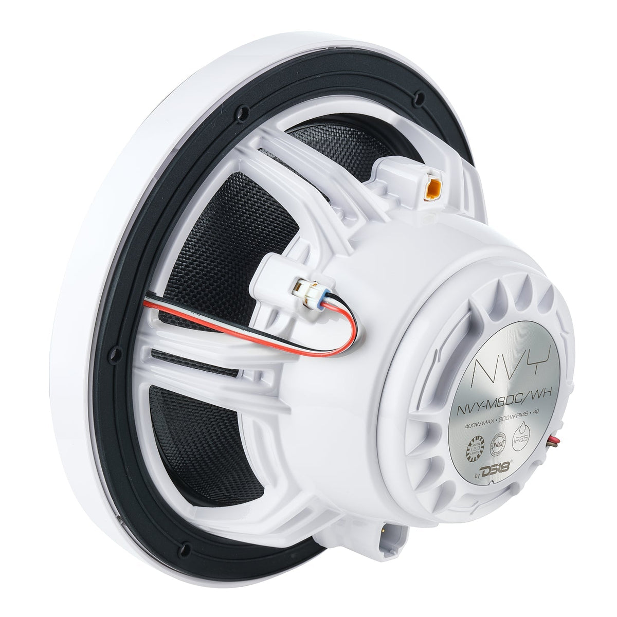 DS18 NVY-M8DC/WH 8” Marine Coaxial Speaker – Kevlar Cone, Neodymium Magnet, Compression Driver | 200W RMS 4-Ohm