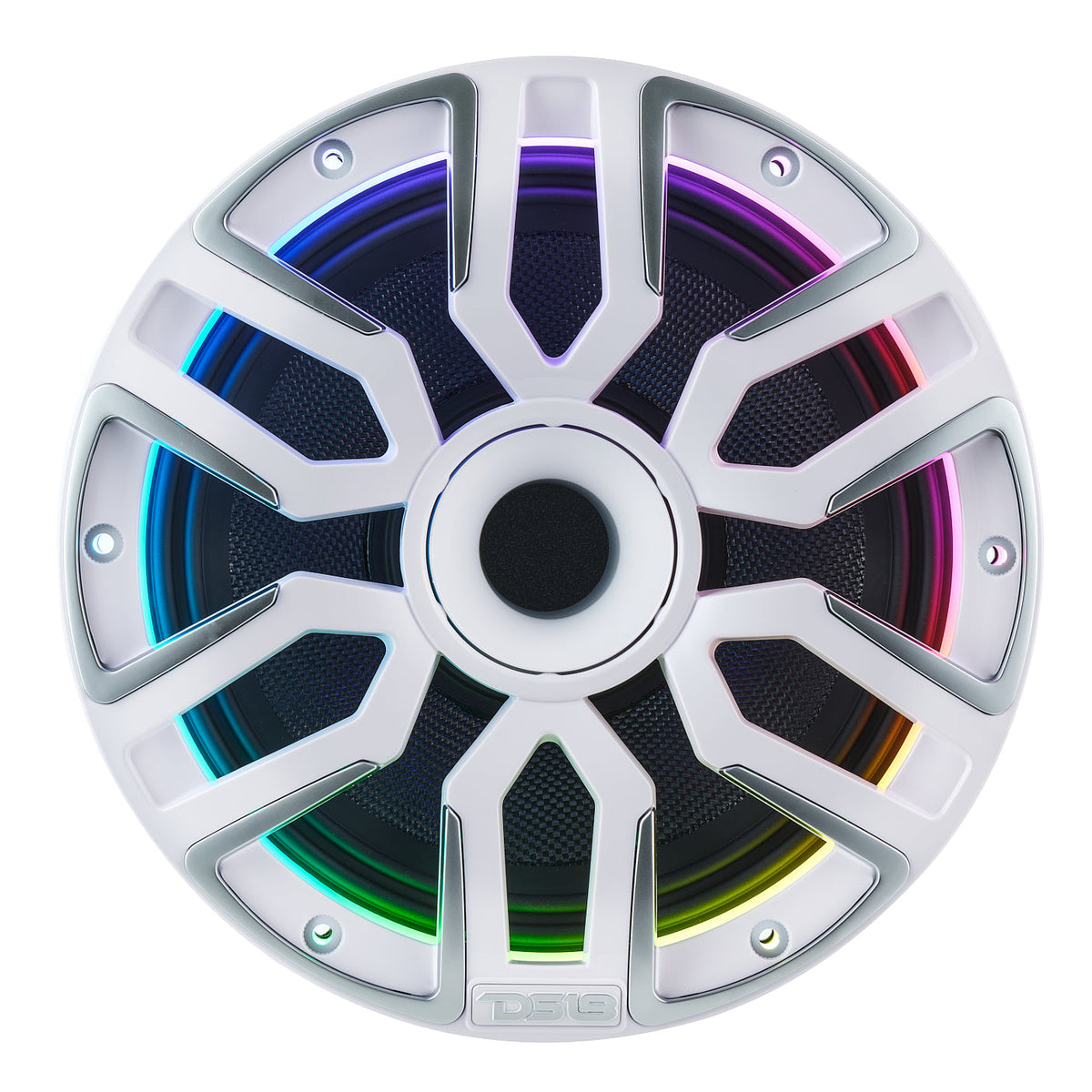 DS18 NVY-M8DC/WH 8” Marine Coaxial Speaker – Kevlar Cone, Neodymium Magnet, Compression Driver | 200W RMS 4-Ohm