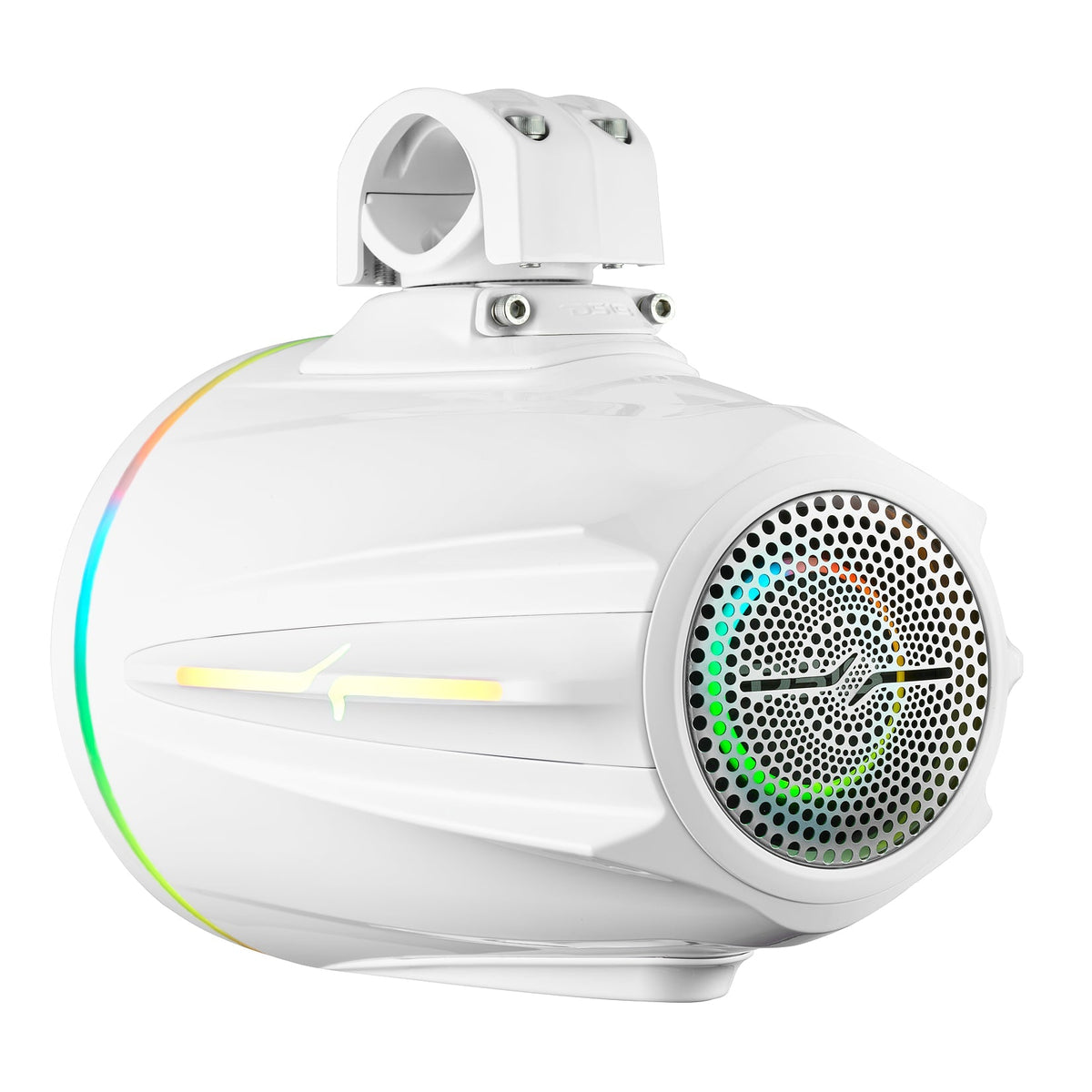 DS18 NVY-M8DTP/WH 8” Marine Tower Speaker – Kevlar Cone, Neodymium Magnet, LED Lights | 200W RMS