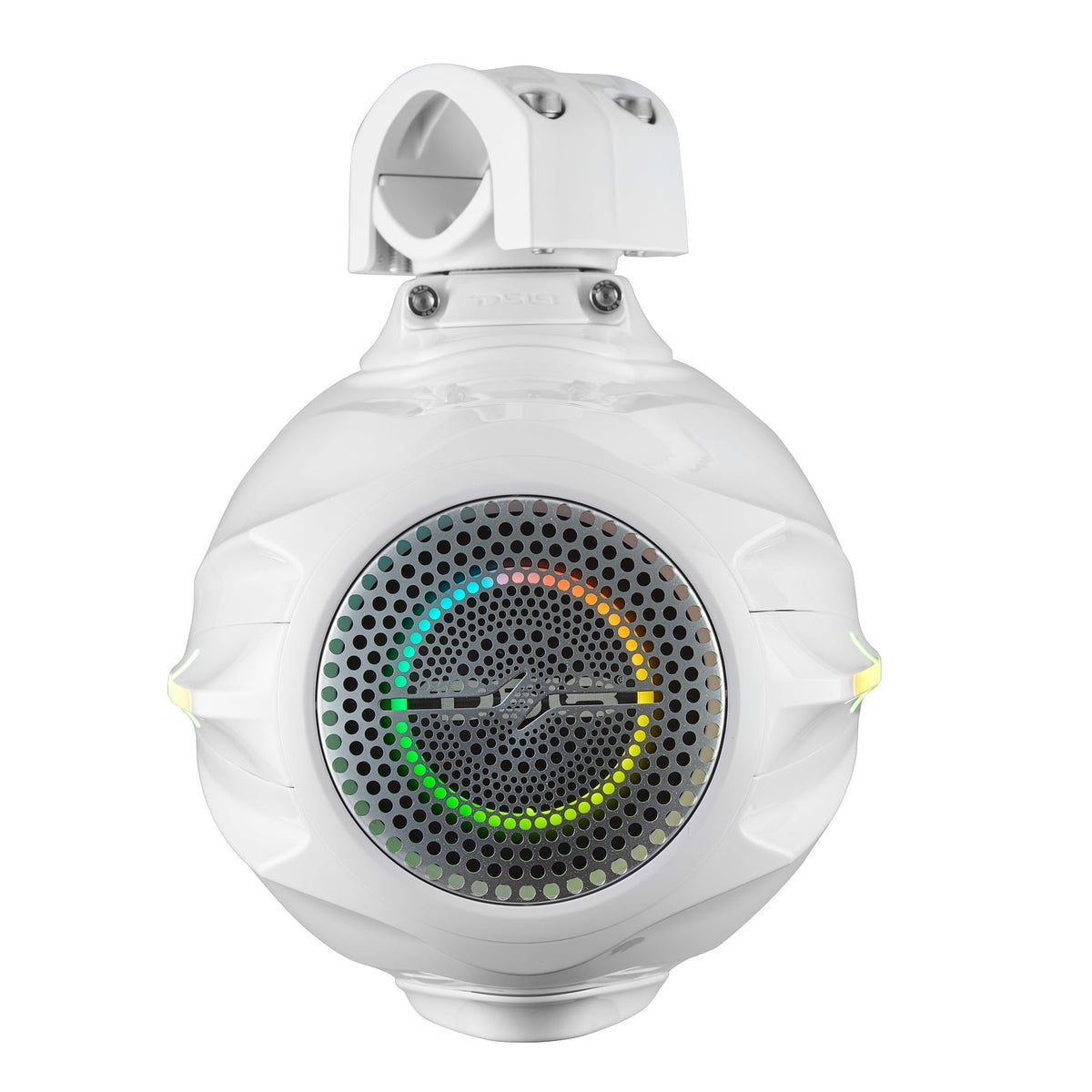 DS18 NVY-M8DTP/WH 8” Marine Tower Speaker – Kevlar Cone, Neodymium Magnet, LED Lights | 200W RMS