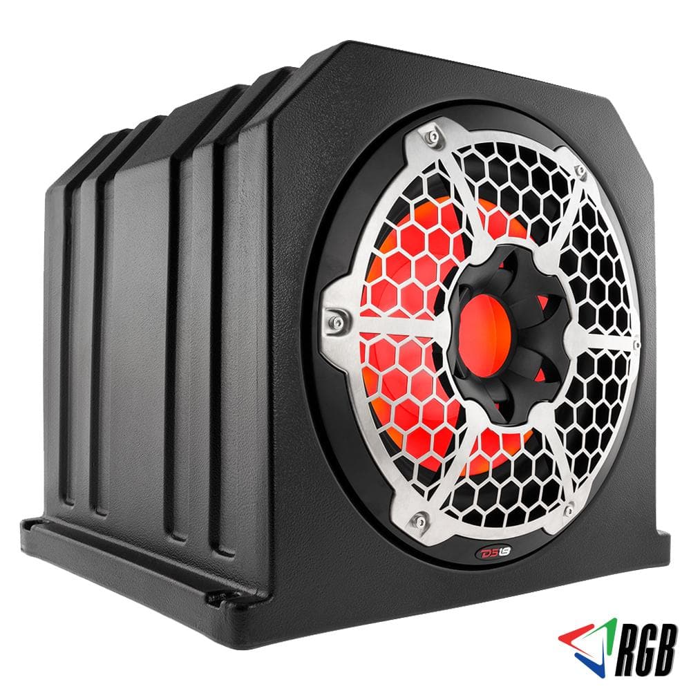 DS18 NXL-10SUBLD/BK HYDRO 10" Marine Loaded Subwoofer Enclosure with Passive Radiator, RGB, 700W