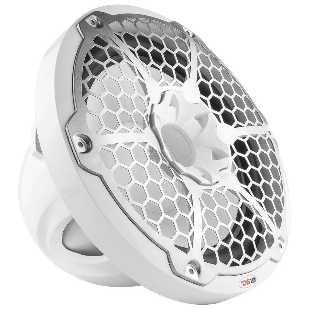 DS18 DS-NXL-12SUB/WH HYDRO 12 Inch Marine Subwoofer W/ Integrated RGB Lights 700 Watts SVC 4-Ohm White DS18