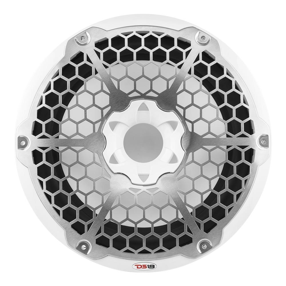 DS18 DS-NXL-12SUB/WH HYDRO 12 Inch Marine Subwoofer W/ Integrated RGB Lights 700 Watts SVC 4-Ohm White DS18