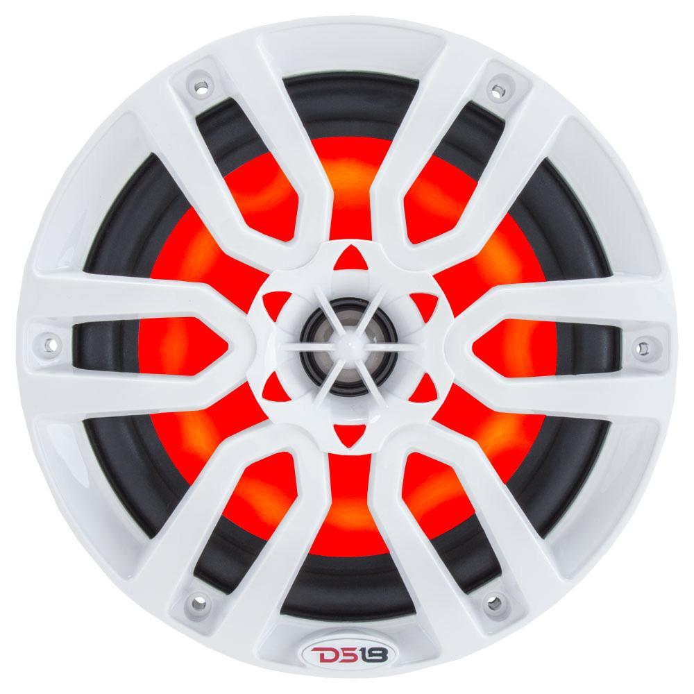DS18 DS-NXL-6 HYDRO 6.5 Inch 2-Way Marine Speakers W/ Integrated RGB LED Lights 300 Watts White DS18